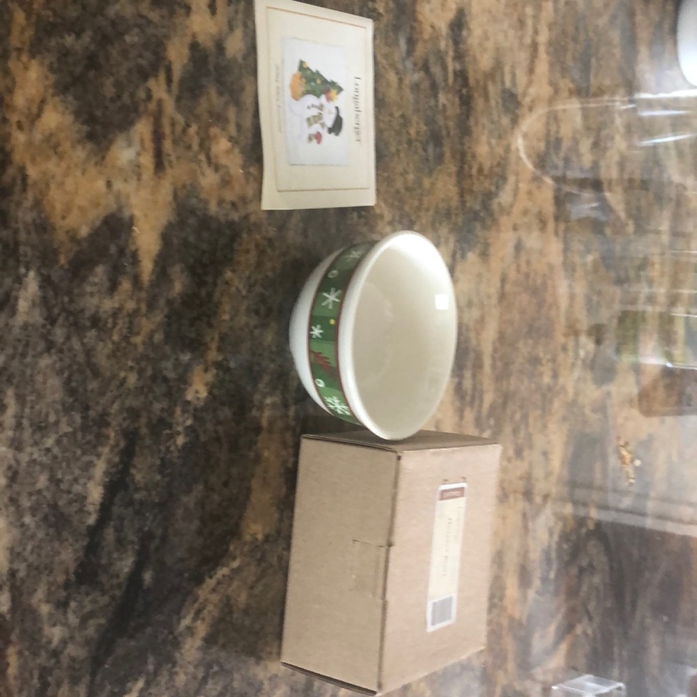 NIB Longaberger Snowflake Holiday Bowl